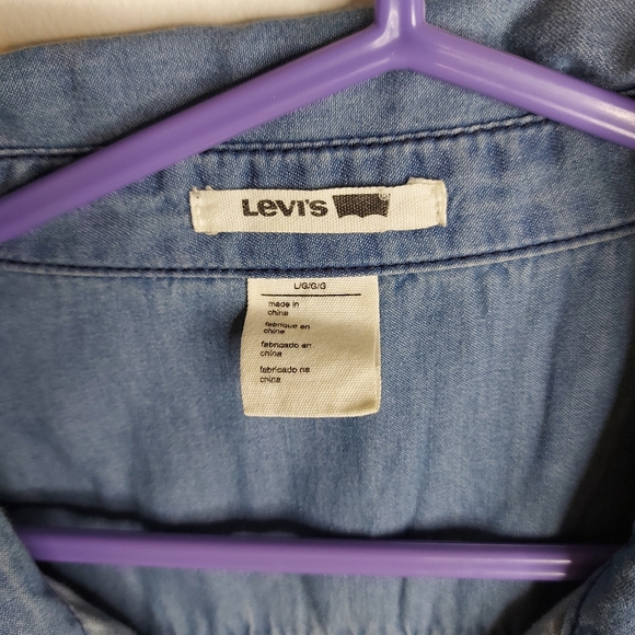 Levi's Denim Floral Dress With Pockets 100% Cotton - Picture 6 of 12